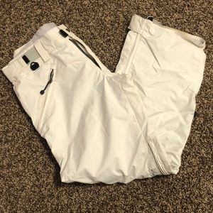 White ski pants